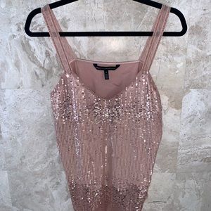 White House Black Market pink sequin tank M